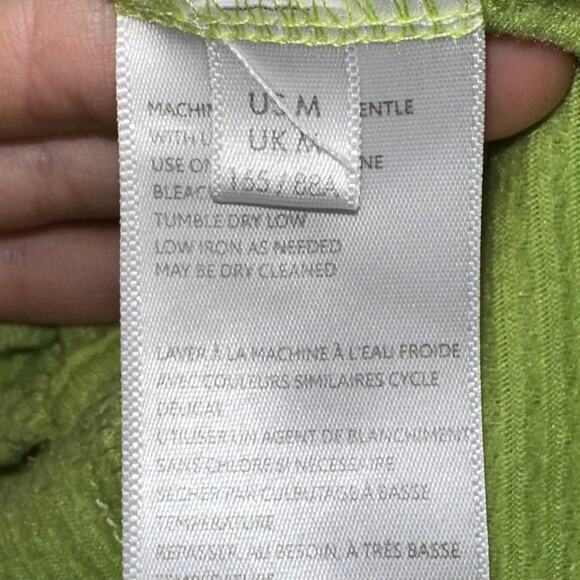 Urban Outfitters UO Estella Green Textured Crop Top Size Medium - Picture 8 of 15